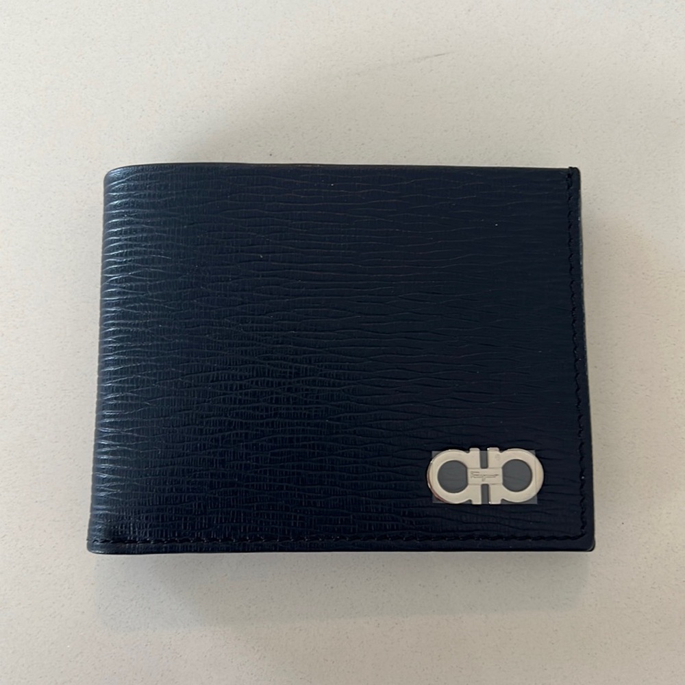 Ferragamo Revival Double Gancio Leather Bifold Wallet